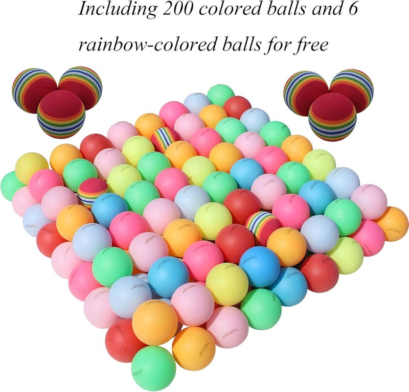 TADICK 100 Pack or 200 Pack Colored Ping Pong Balls for DIY Plastic Multiple Color Table Tennis Ball for Party Decoration - Image 2